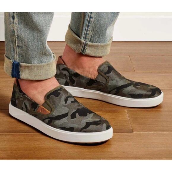 OluKai Other - OluKai Lae’ahi Pa’i Men’s Slip-On Sneakers M11.5 Camo Canvas Comfort Shoes